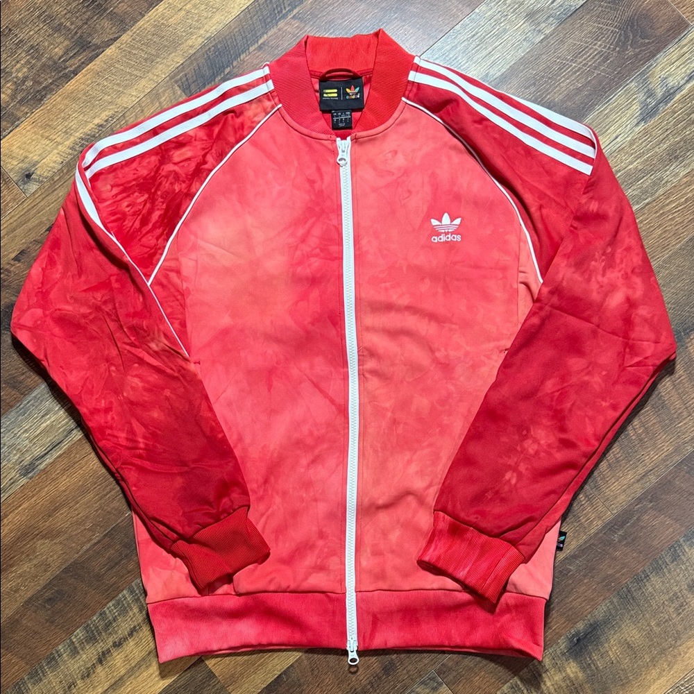 Adidas x Pharrell Williams Hu Holi Superstar Track Jacket - Red Cloud Wash